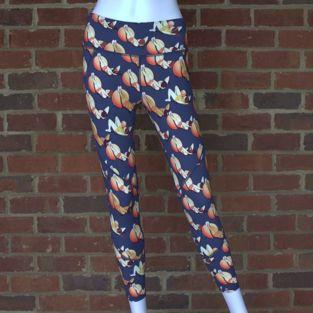 NWT | Sweaty Betty Power 7/8 Leggings | Gym Ball Print | Navy | Size S | SB1383B